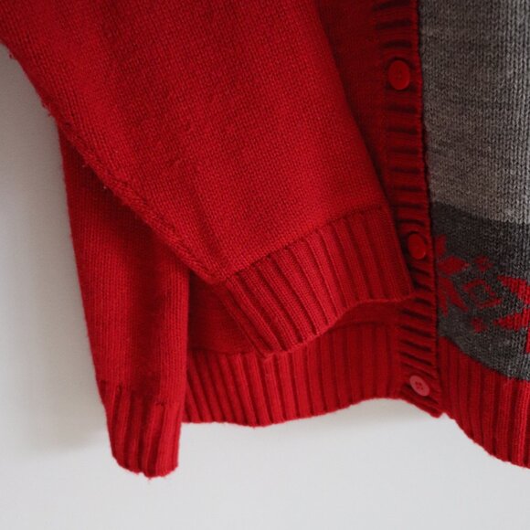 Vintage Penmans Plus Button Down 1X Red Christmas Winter Cardigan Knit Sweater - Picture 8 of 11